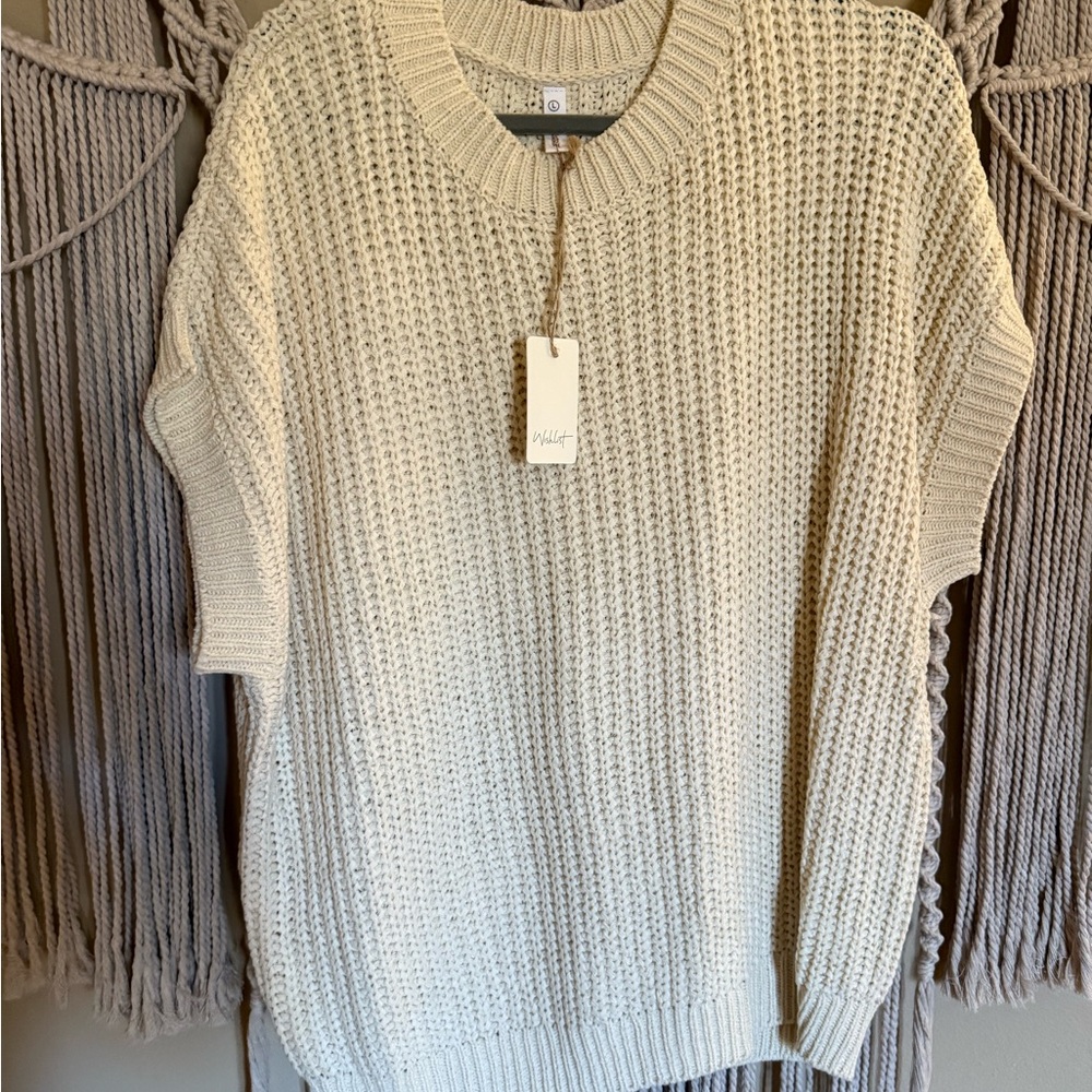 Wishlist Cream Knit Crew Neck Sweater